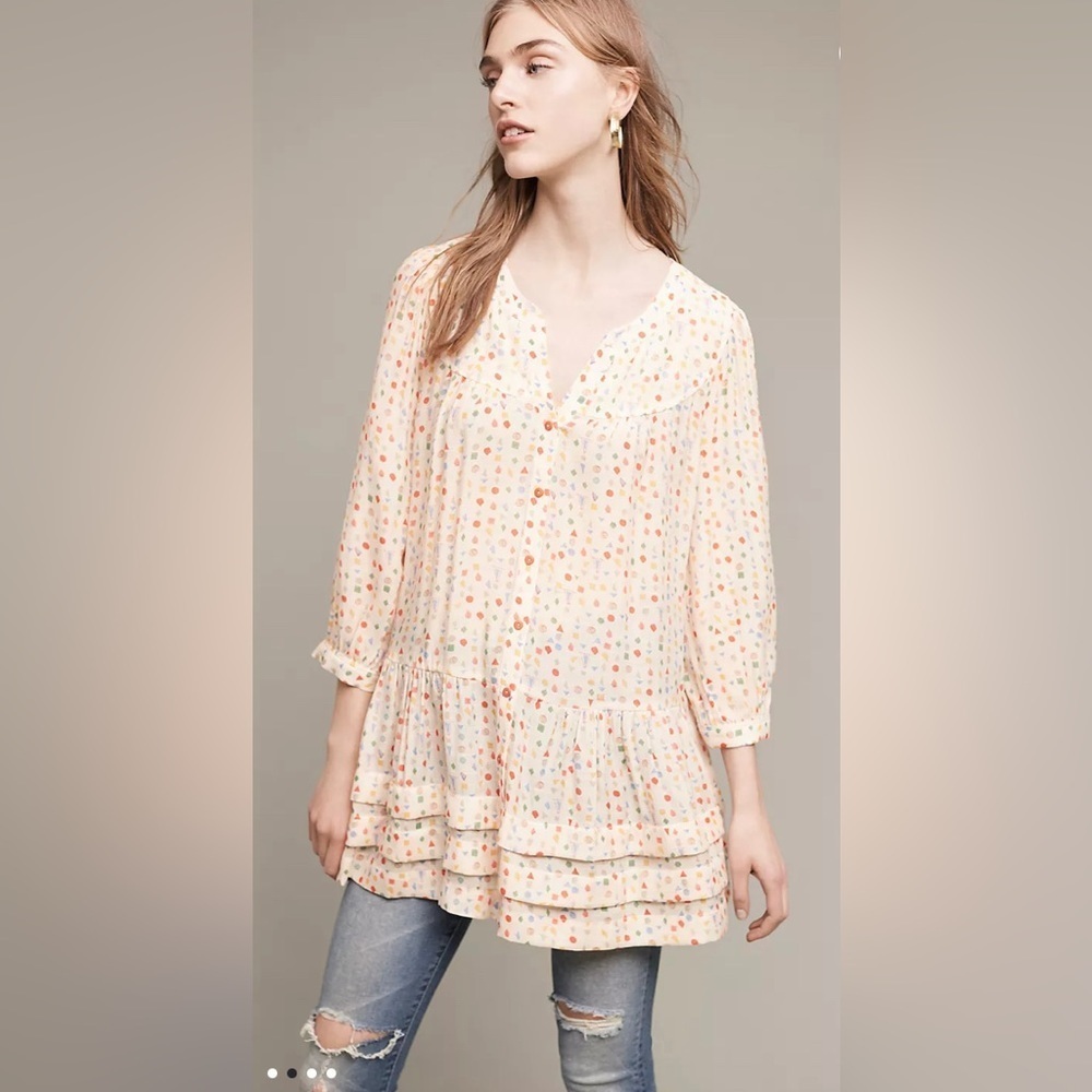 Anthropologie Maeve Paccia‎ Buttondown Tunic, Size S